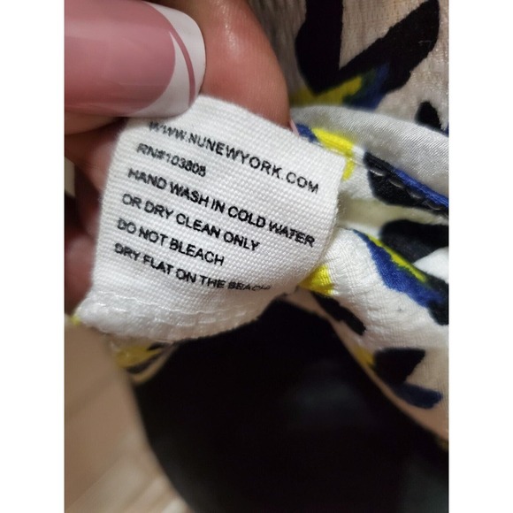 New York Women's Multicolor 100% Polyester Round Neck Short Sleeve Top Blouse L - Picture 9 of 12